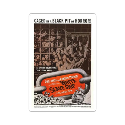 WHITE SLAVE SHIP 1961 Movie Poster - STICKER Vinyl Kiss-Cut Decal 6 Inch White - The Sticker Space