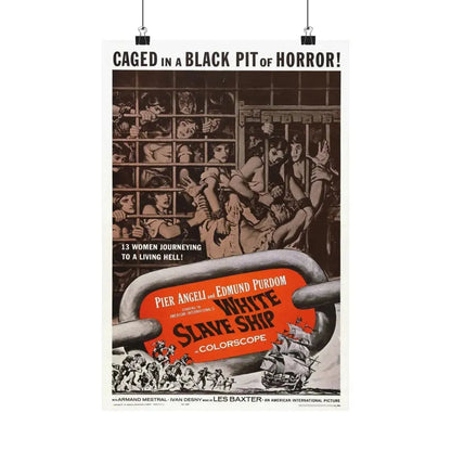 WHITE SLAVE SHIP 1961 - Paper Movie Poster 12″ x 18″ Matte - The Sticker Space
