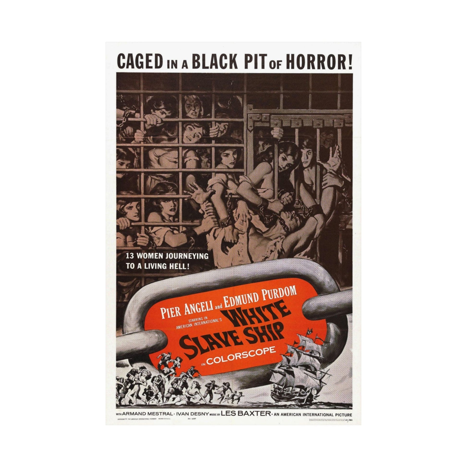 WHITE SLAVE SHIP 1961 - Paper Movie Poster-The Sticker Space