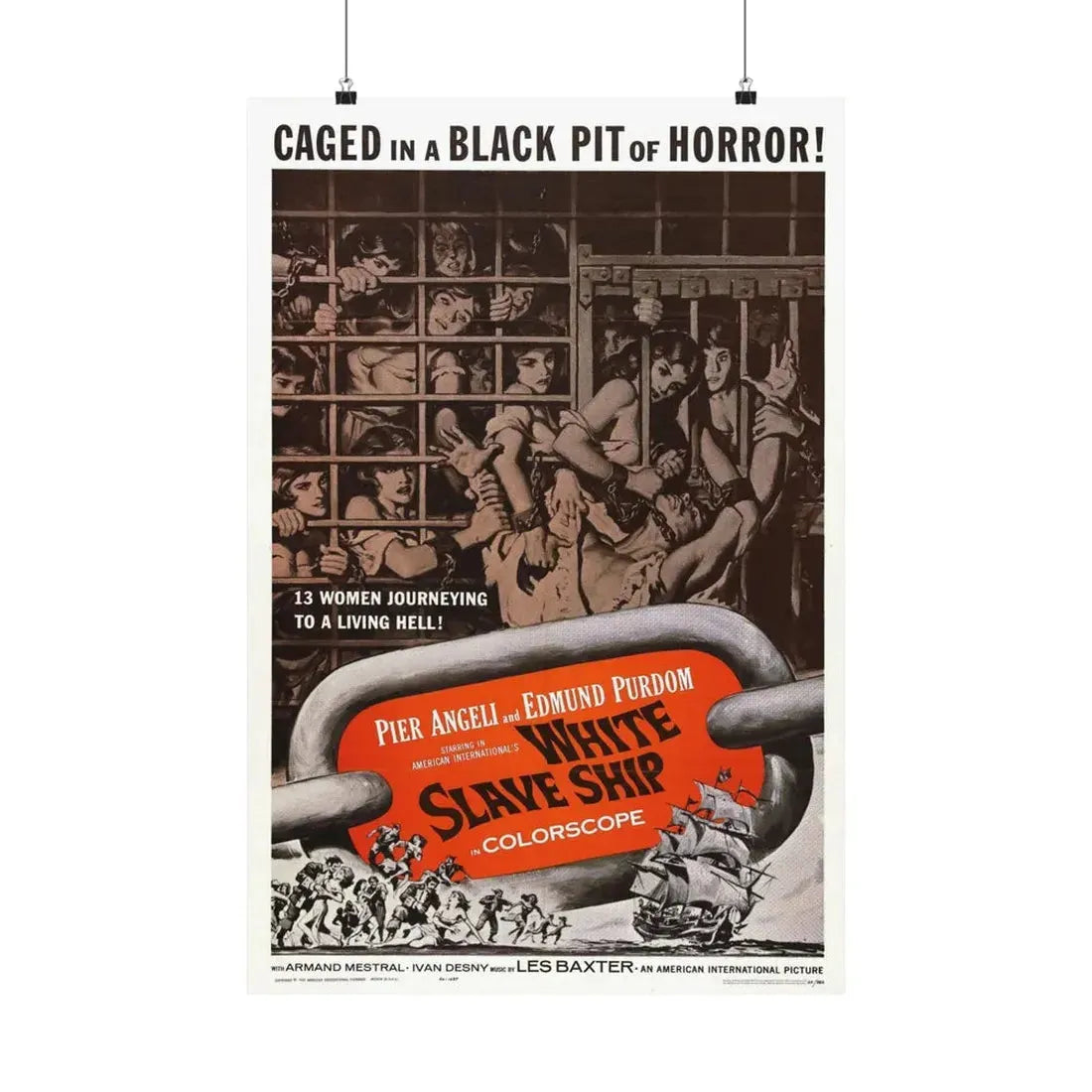 WHITE SLAVE SHIP 1961 - Paper Movie Poster 20″ x 30″ Matte - The Sticker Space