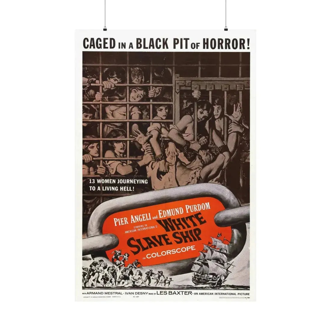 WHITE SLAVE SHIP 1961 - Paper Movie Poster 36" x 54" Matte - The Sticker Space