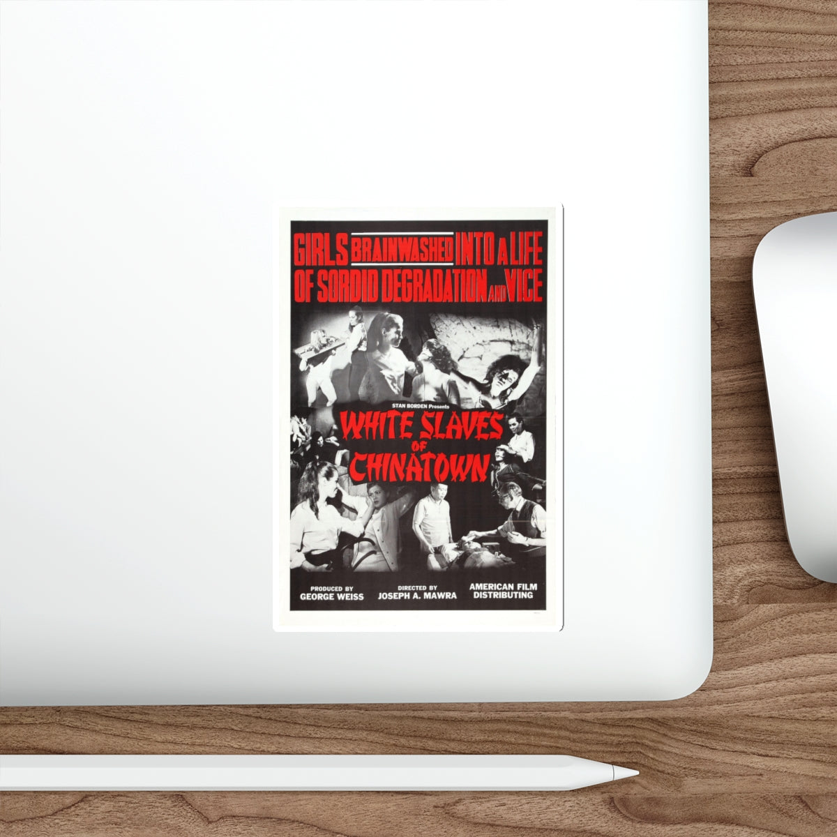 WHITE SLAVES OF CHINATOWN 1964 Movie Poster STICKER Vinyl Die-Cut Decal-The Sticker Space