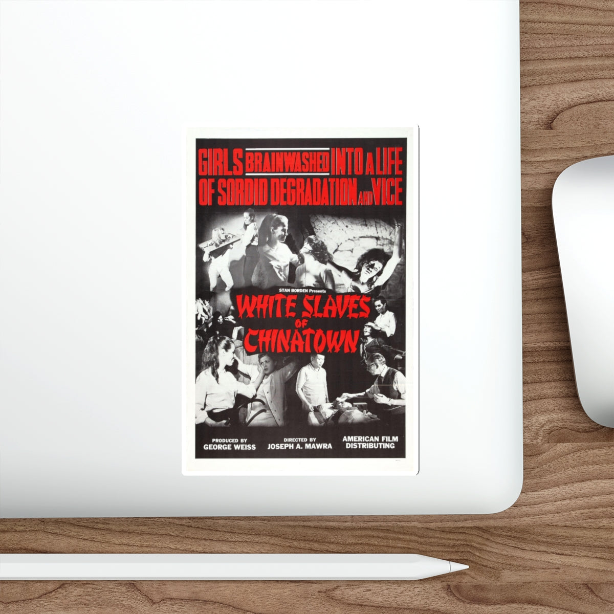 WHITE SLAVES OF CHINATOWN 1964 Movie Poster STICKER Vinyl Die-Cut Decal-The Sticker Space