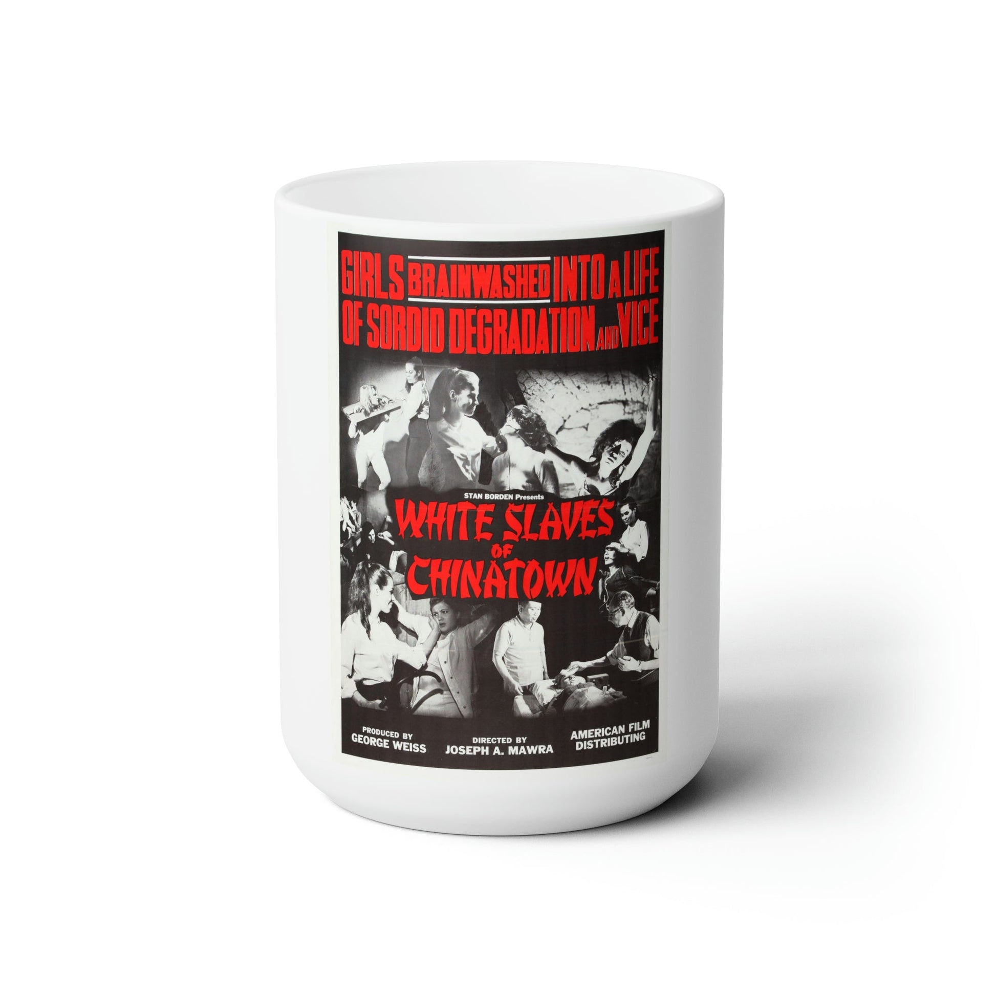 WHITE SLAVES OF CHINATOWN 1964 Movie Poster - White Coffee Cup 15oz-15oz-The Sticker Space