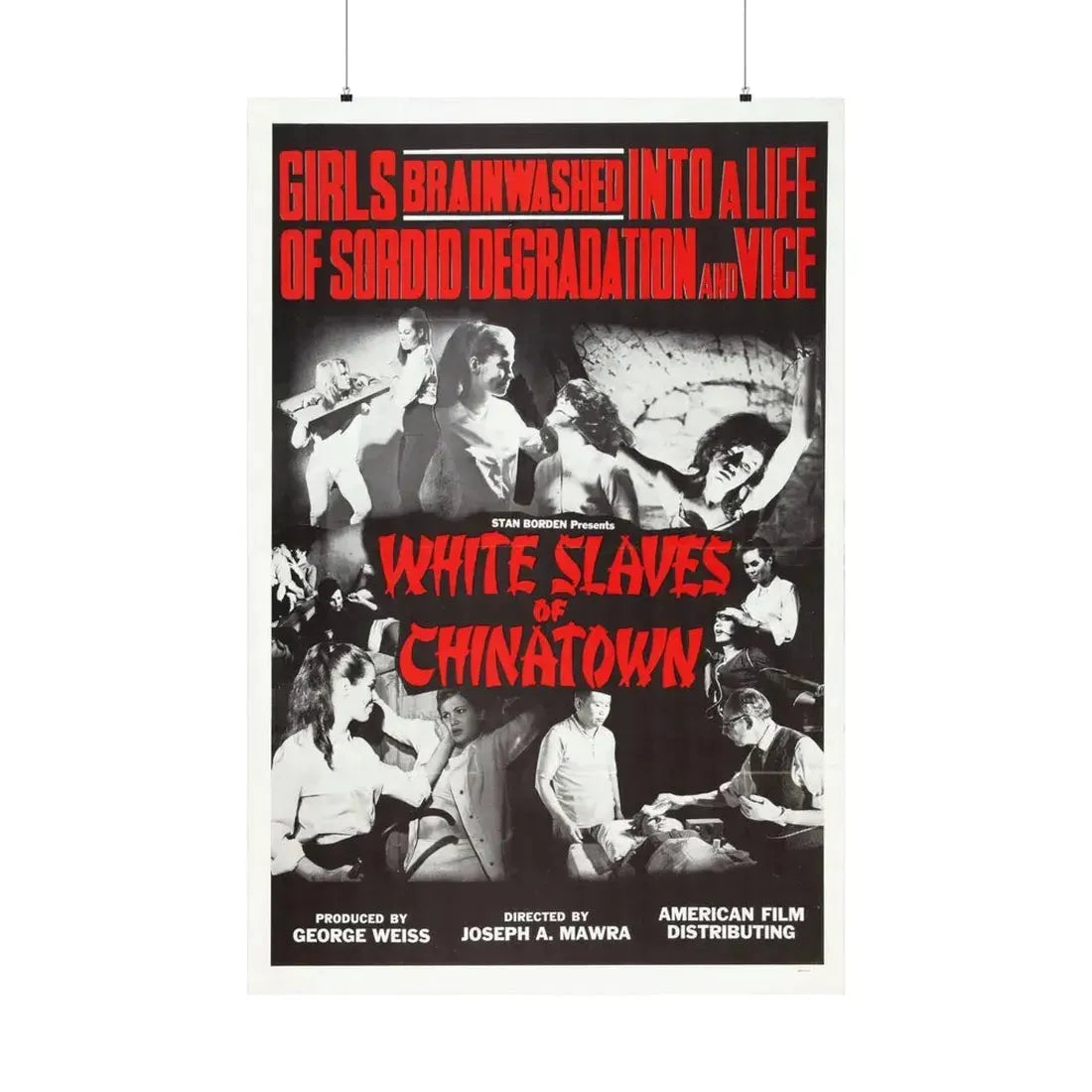 WHITE SLAVES OF CHINATOWN 1964 - Paper Movie Poster 36" x 54" Matte - The Sticker Space