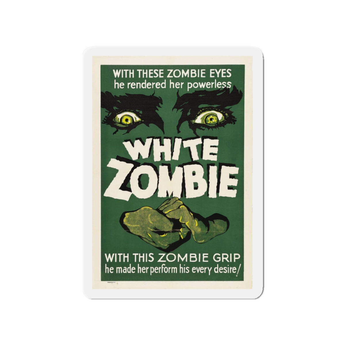 WHITE ZOMBIE 1932 Movie Poster - Refrigerator Magnet-3" x 3"-The Sticker Space