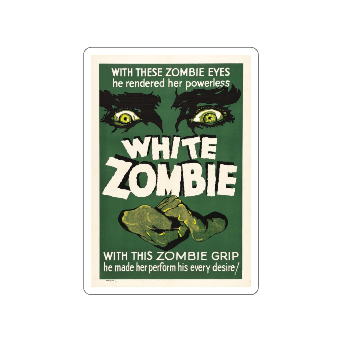 WHITE ZOMBIE 1932 Movie Poster STICKER Vinyl Die-Cut Decal-White-The Sticker Space