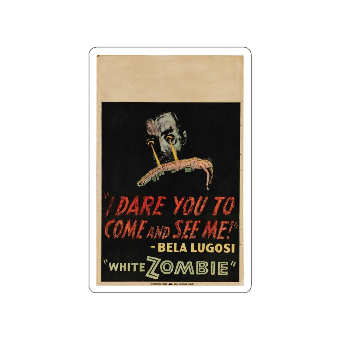 WHITE ZOMBIE (2) 1932 Movie Poster STICKER Vinyl Die-Cut Decal 4 Inch - The Sticker Space