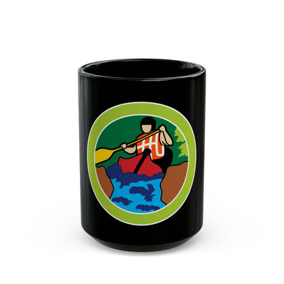 Whitewater (Boy Scout Merit Badge) Black Coffee Mug-15oz-The Sticker Space