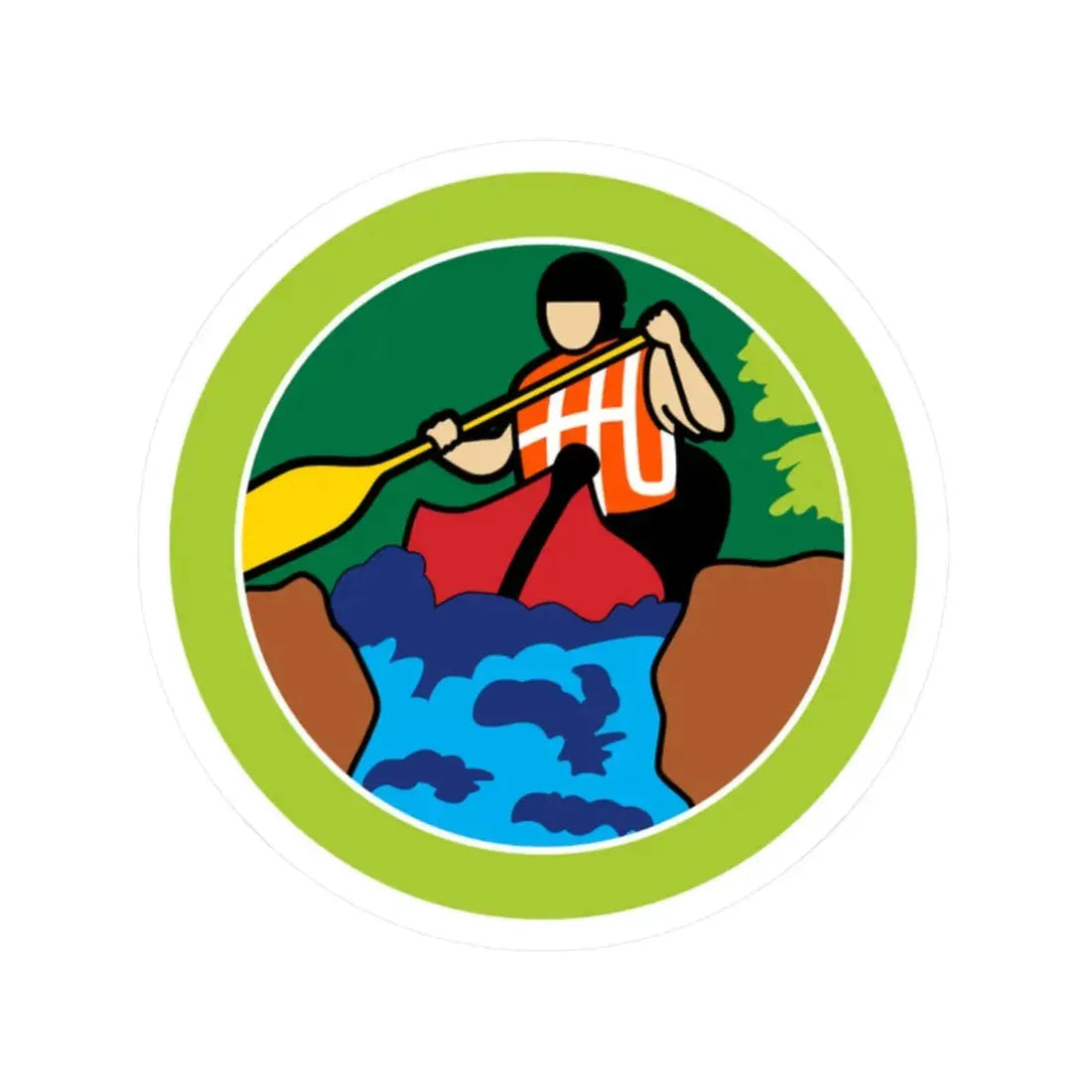 Whitewater (Boy Scout Merit Badge) STICKER Vinyl Kiss-Cut Decal 2 Inch White - The Sticker Space