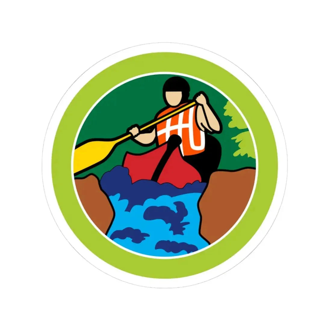 Whitewater (Boy Scout Merit Badge) STICKER Vinyl Kiss-Cut Decal 3 Inch White - The Sticker Space