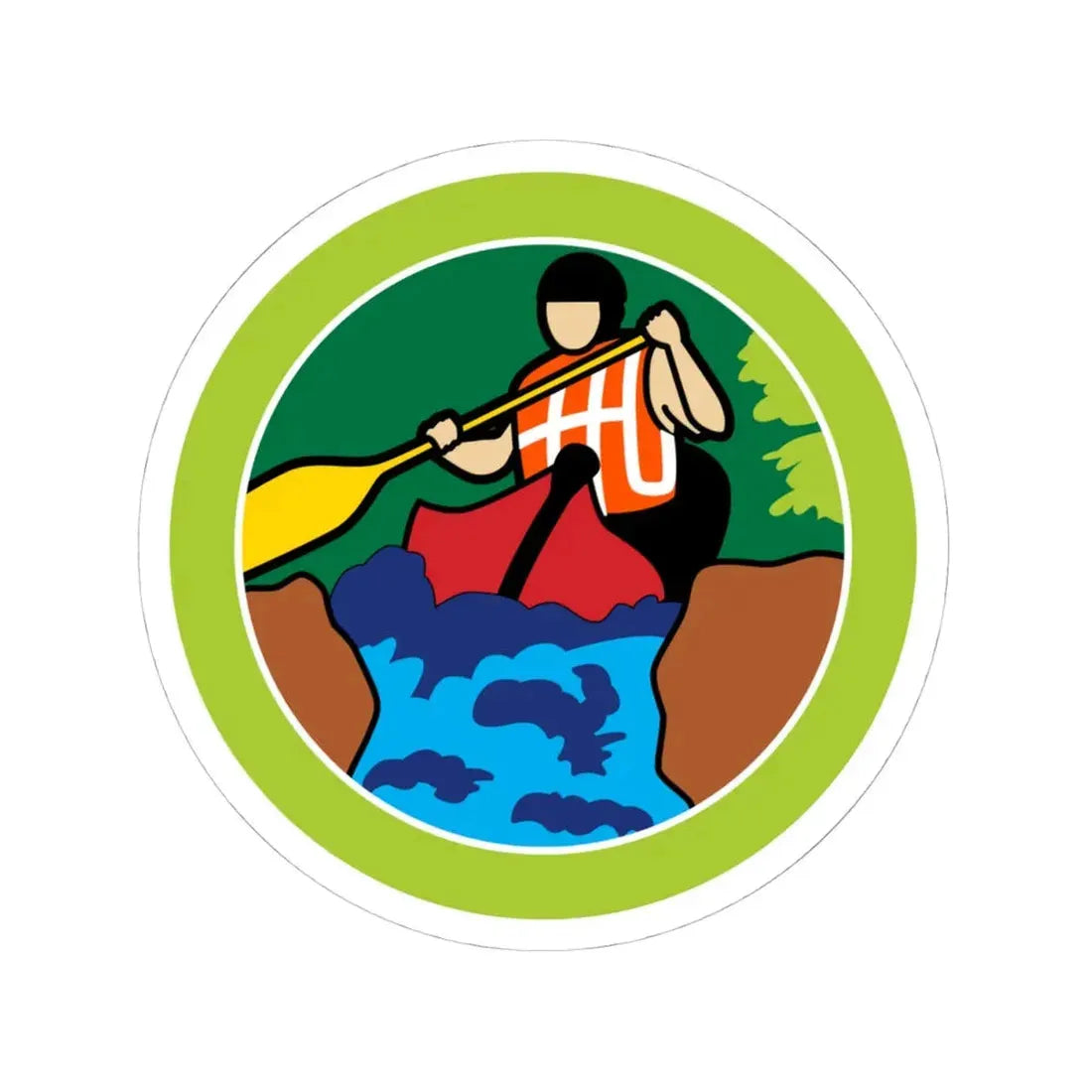 Whitewater (Boy Scout Merit Badge) STICKER Vinyl Kiss-Cut Decal 4 Inch White - The Sticker Space