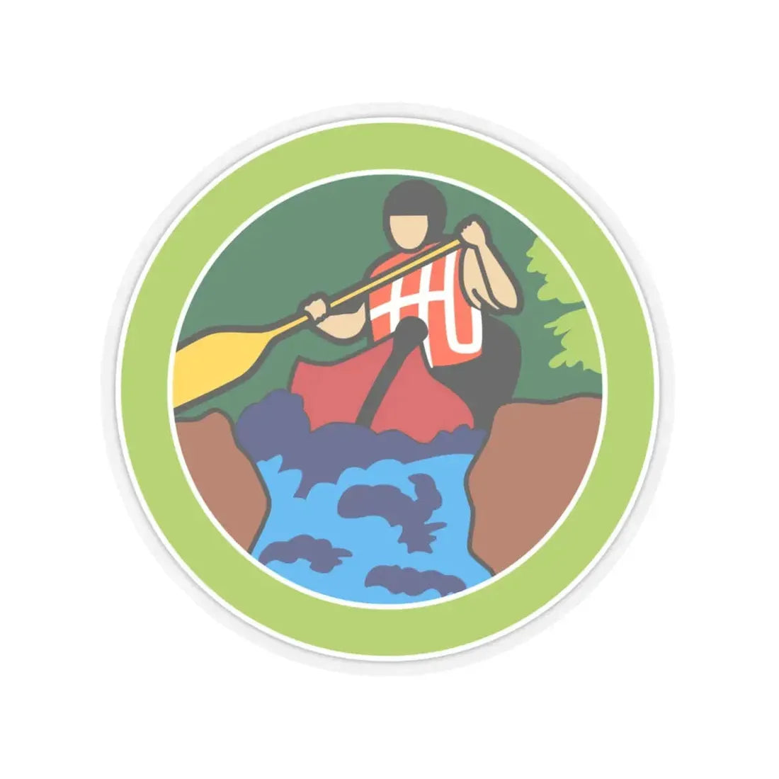 Whitewater (Boy Scout Merit Badge) STICKER Vinyl Kiss-Cut Decal 6 Inch Transparent - The Sticker Space