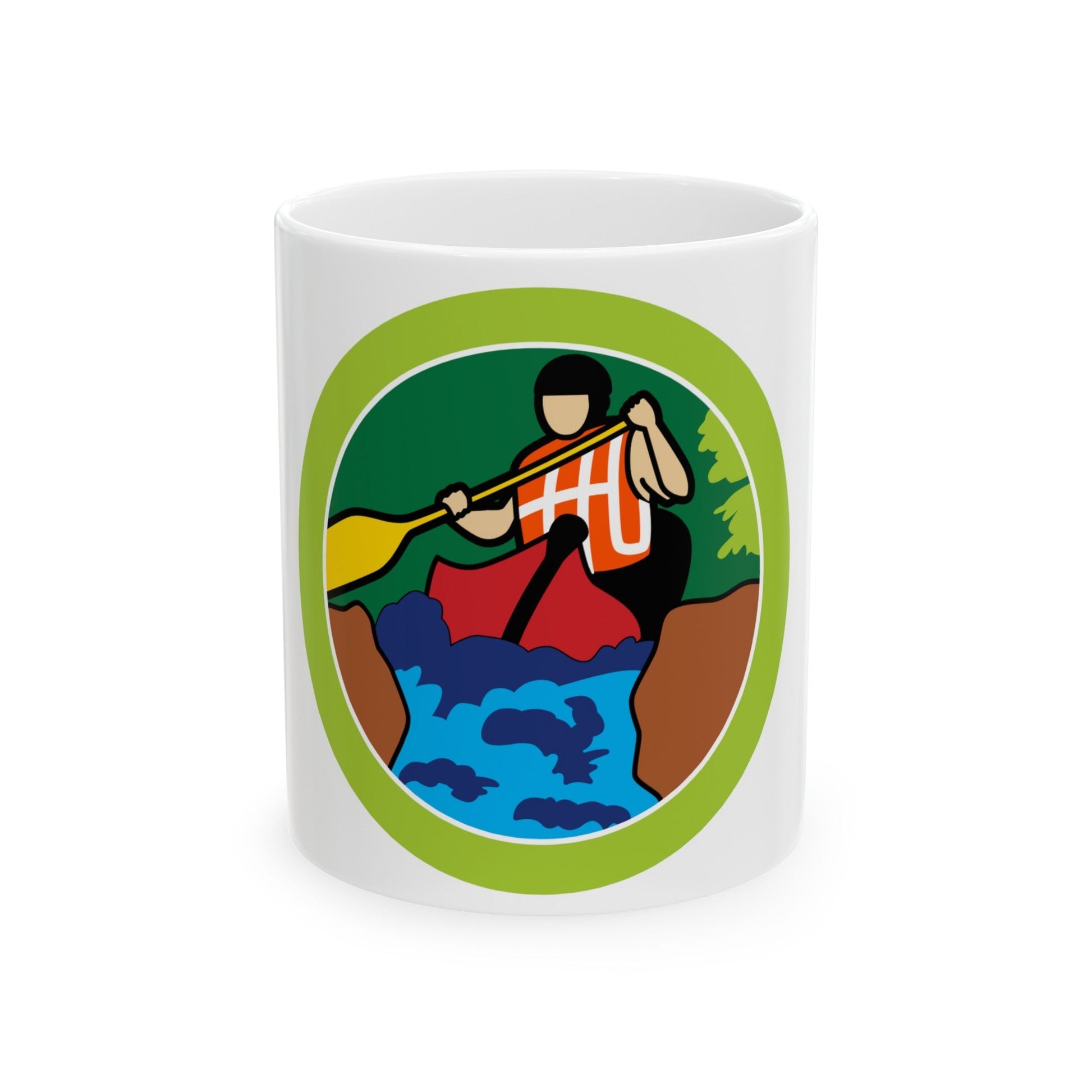 Whitewater (Boy Scout Merit Badge) White Coffee Mug-11oz-The Sticker Space