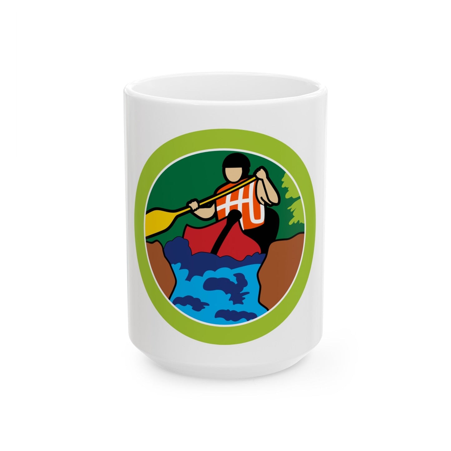 Whitewater (Boy Scout Merit Badge) White Coffee Mug-15oz-The Sticker Space