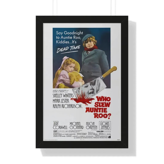 WHO SLEW AUNTIE ROO 1971 - Framed Movie Poster 16″ x 24″ Black - The Sticker Space