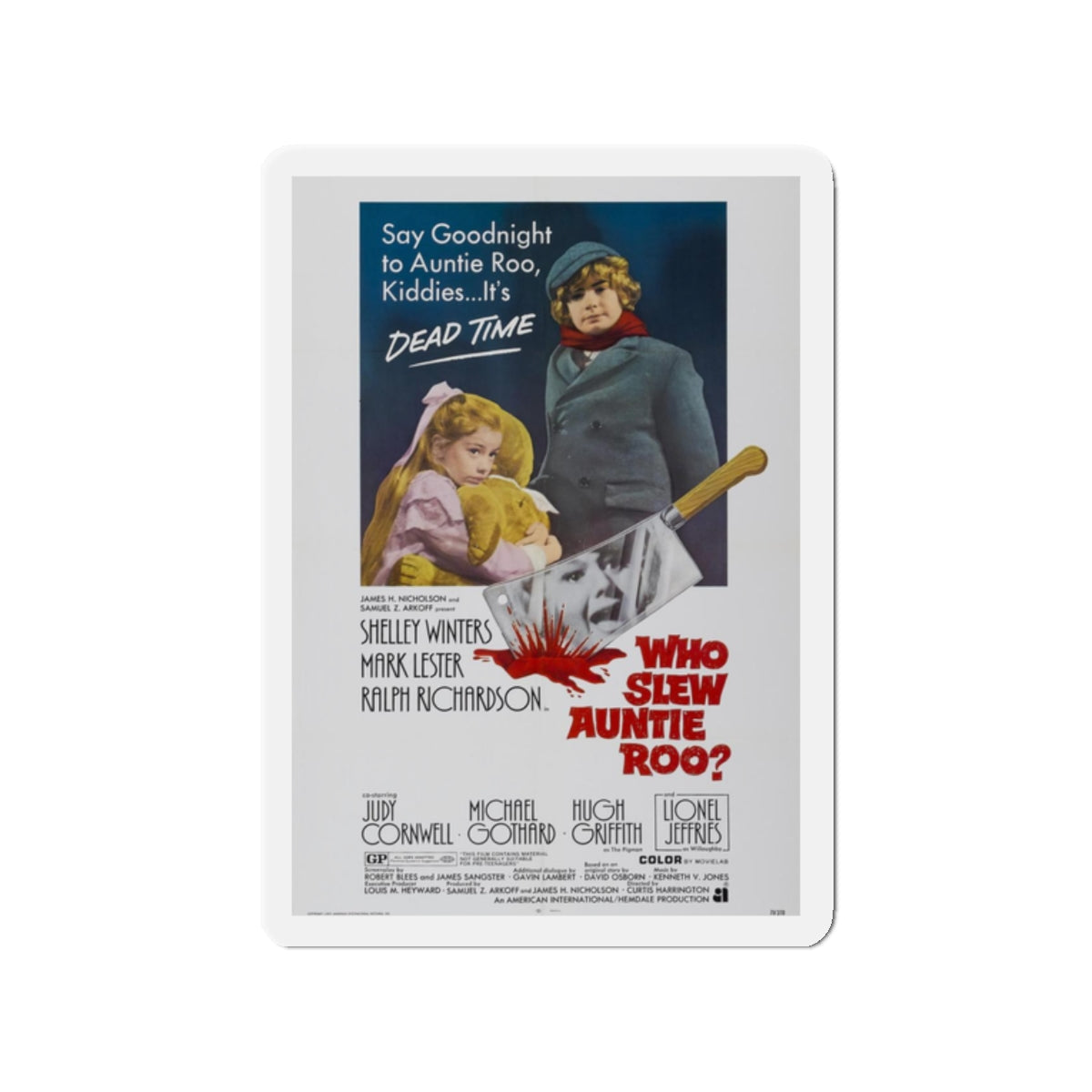 WHO SLEW AUNTIE ROO 1971 Movie Poster - Refrigerator Magnet-2" x 2"-The Sticker Space