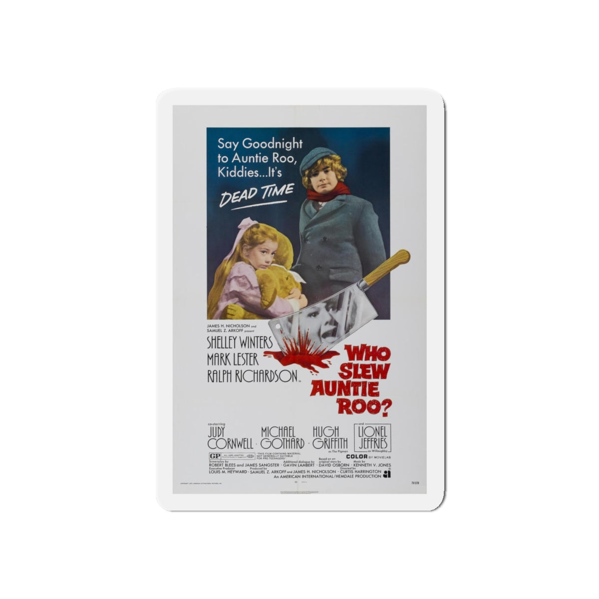 WHO SLEW AUNTIE ROO 1971 Movie Poster - Refrigerator Magnet-5" x 5"-The Sticker Space