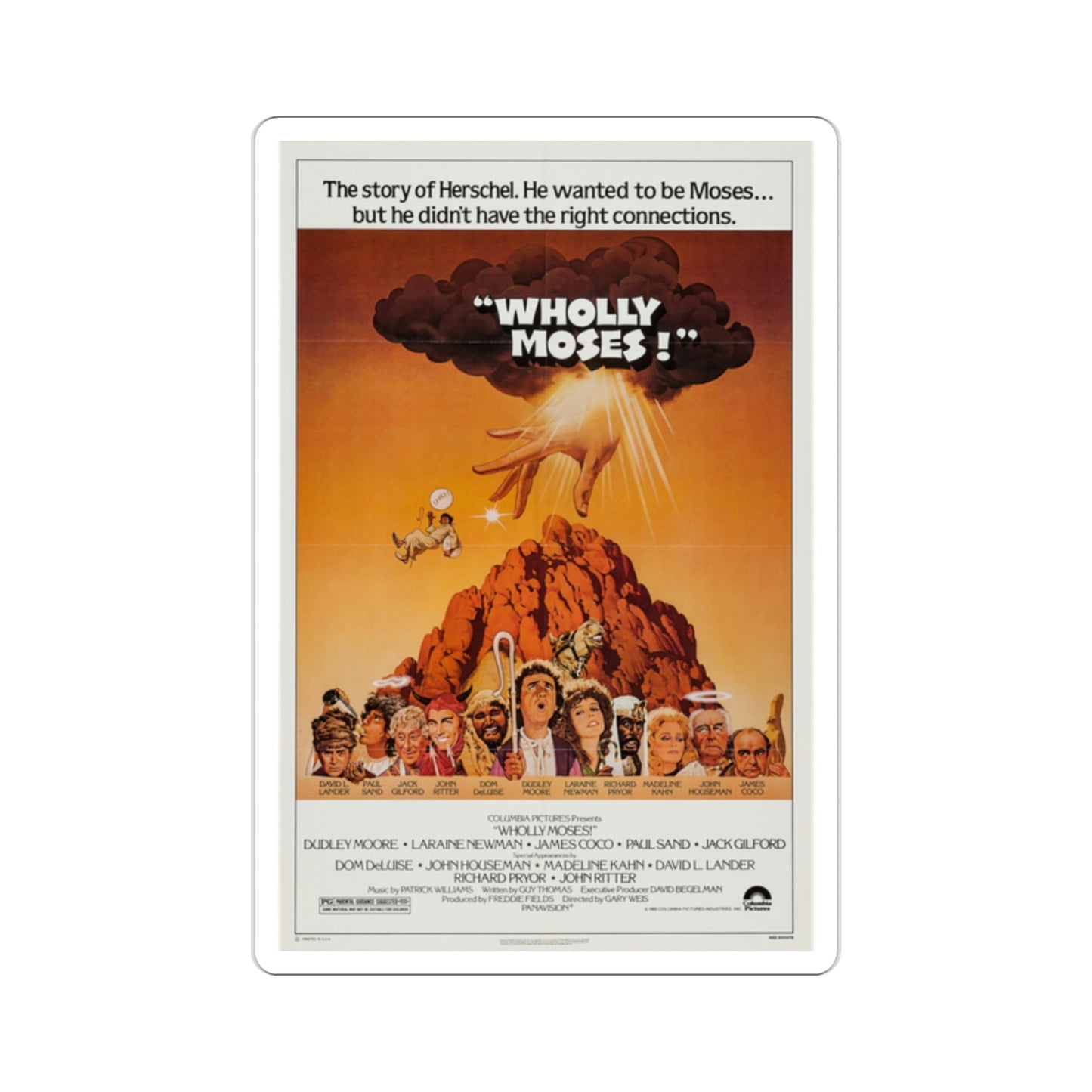 Wholly Moses 1980 Movie Poster STICKER Vinyl Die-Cut Decal-2 Inch-The Sticker Space