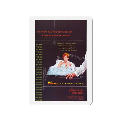 WICKED AS THEY COME 1956 Movie Poster - Refrigerator Magnet 2 Inch Die-Cut - The Sticker Space
