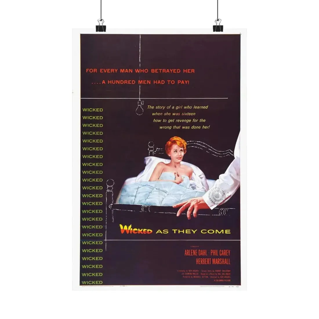 WICKED AS THEY COME 1956 - Paper Movie Poster 12″ x 18″ Matte - The Sticker Space