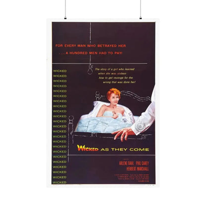WICKED AS THEY COME 1956 - Paper Movie Poster 36" x 54" Matte - The Sticker Space