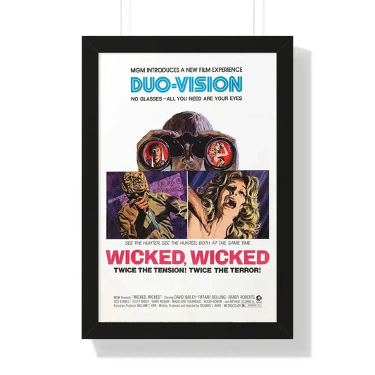 WICKED WICKED 1973 - Framed Movie Poster 16″ x 24″ Black - The Sticker Space