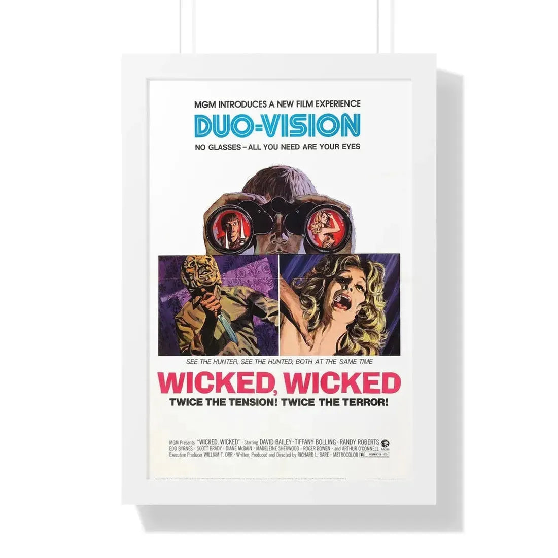 WICKED WICKED 1973 - Framed Movie Poster 16″ x 24″ White - The Sticker Space