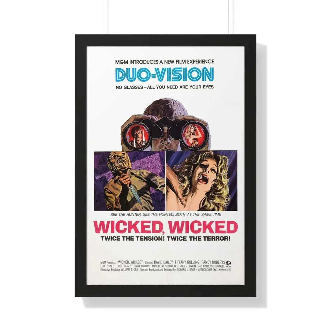 WICKED WICKED 1973 - Framed Movie Poster 20" x 30" Black - The Sticker Space
