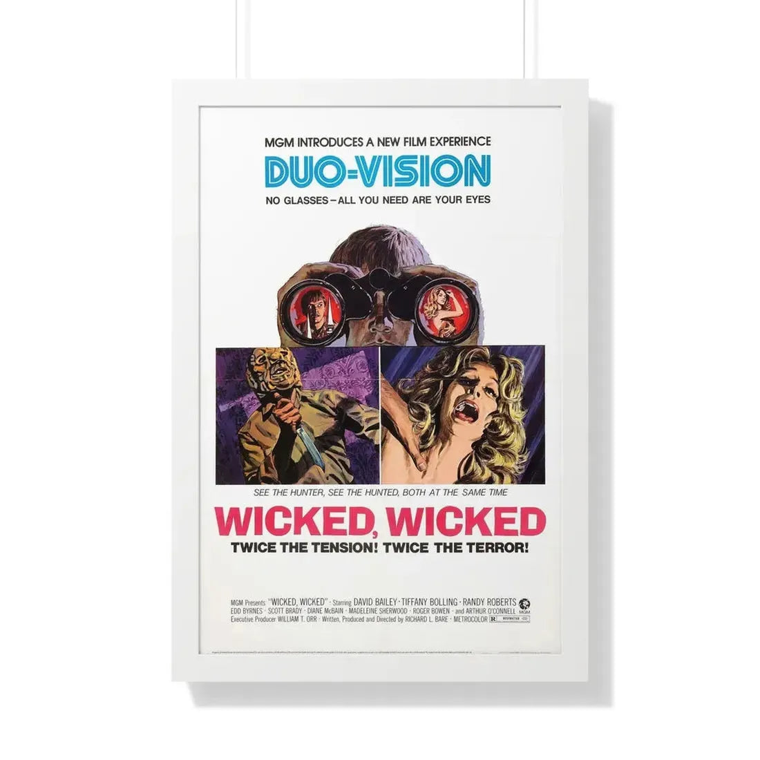 WICKED WICKED 1973 - Framed Movie Poster 20" x 30" White - The Sticker Space