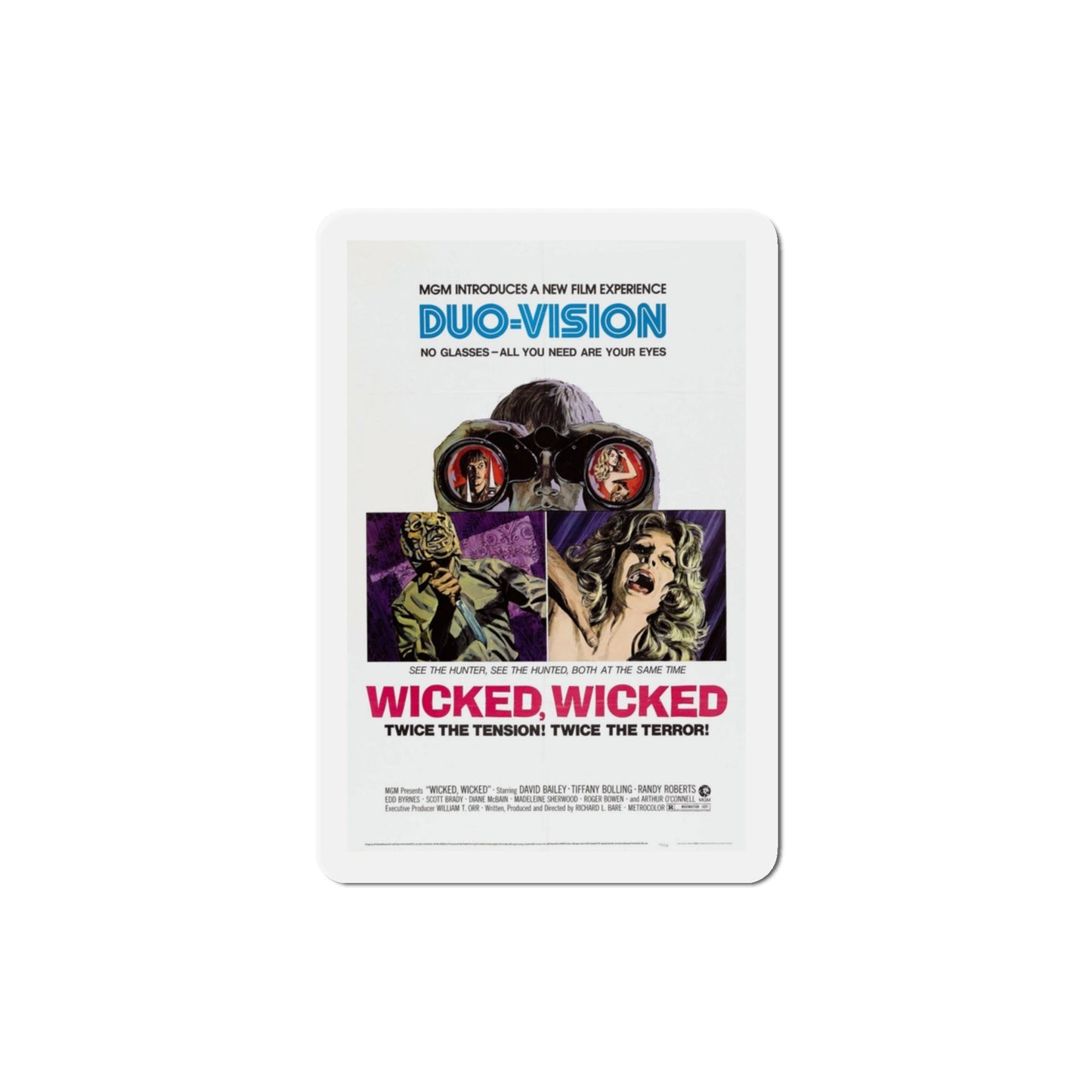 Wicked Wicked 1973 Movie Poster Die-Cut Magnet-3" x 3"-The Sticker Space
