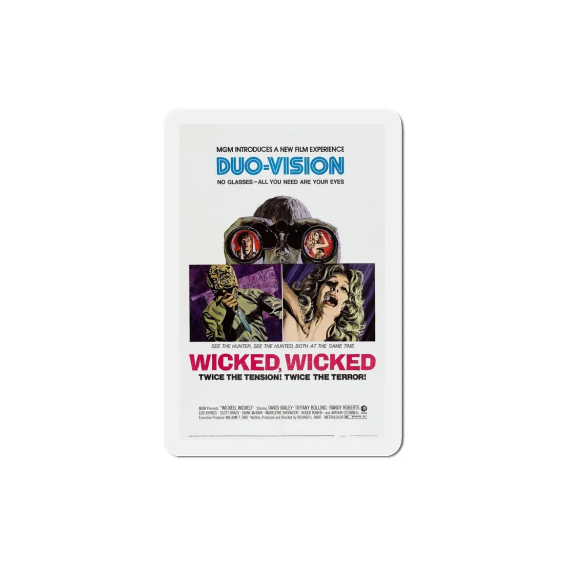 Wicked Wicked 1973 Movie Poster Refrigerator Magnet 3 Inch - The Sticker Space