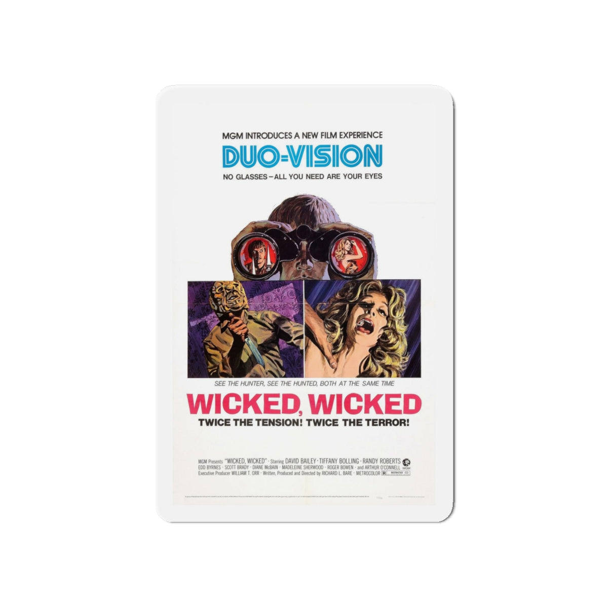 WICKED WICKED 1973 Movie Poster - Refrigerator Magnet-4" x 4"-The Sticker Space