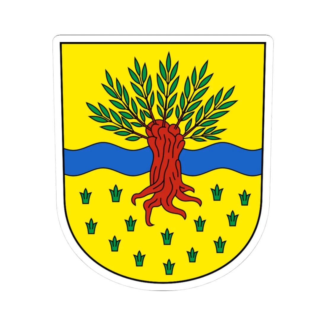 Widnau-blazon (Switzerland) (Coat of Arms) STICKER Vinyl Kiss-Cut Decal 3 Inch White - The Sticker Space