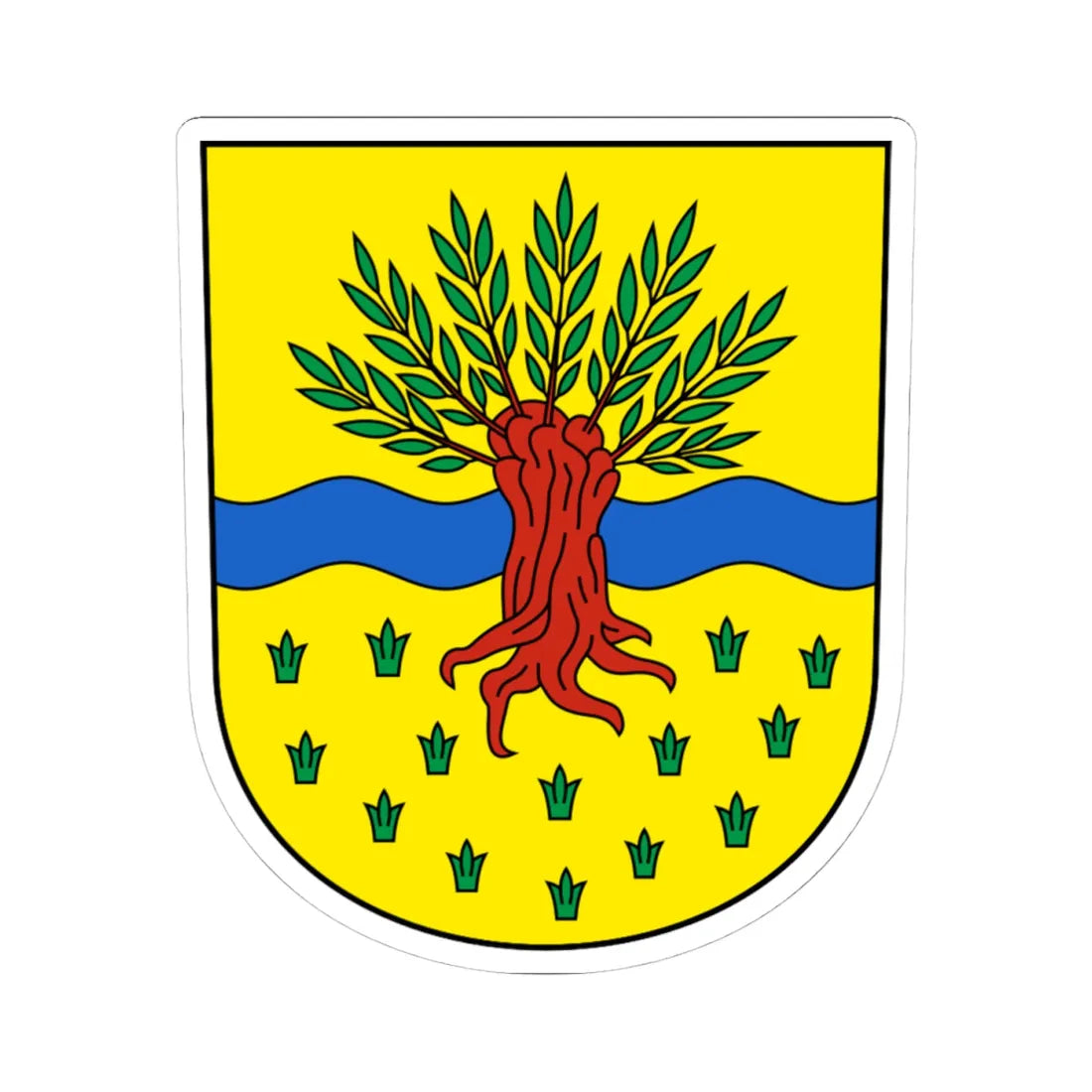 Widnau-blazon (Switzerland) (Coat of Arms) STICKER Vinyl Kiss-Cut Decal 4 Inch White - The Sticker Space