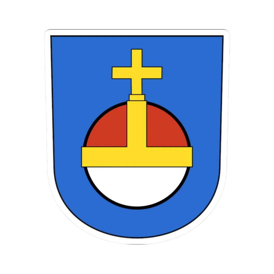 Wiedikon-blazon (Switzerland) (Coat of Arms) STICKER Vinyl Kiss-Cut Decal 2 Inch White - The Sticker Space