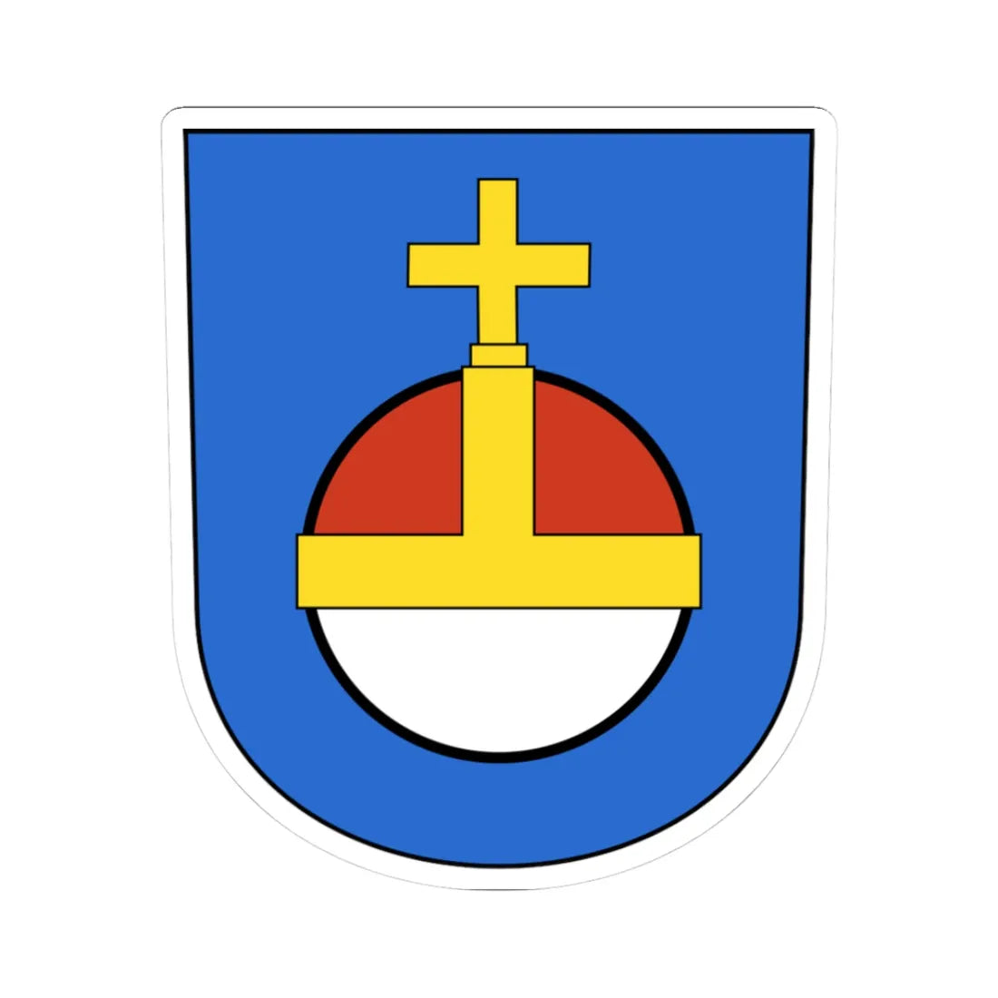 Wiedikon-blazon (Switzerland) (Coat of Arms) STICKER Vinyl Kiss-Cut Decal 3 Inch White - The Sticker Space