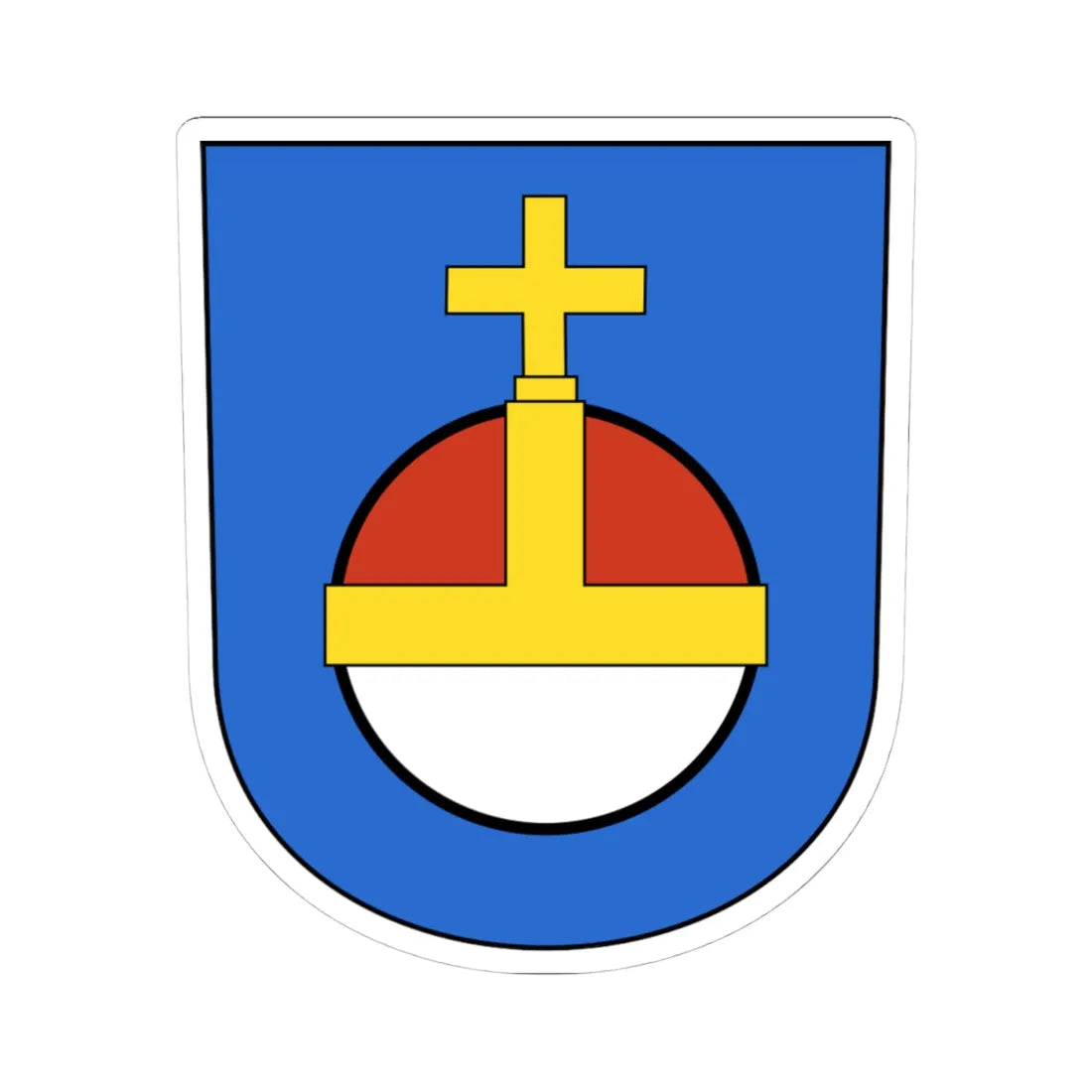 Wiedikon-blazon (Switzerland) (Coat of Arms) STICKER Vinyl Kiss-Cut Decal 4 Inch White - The Sticker Space