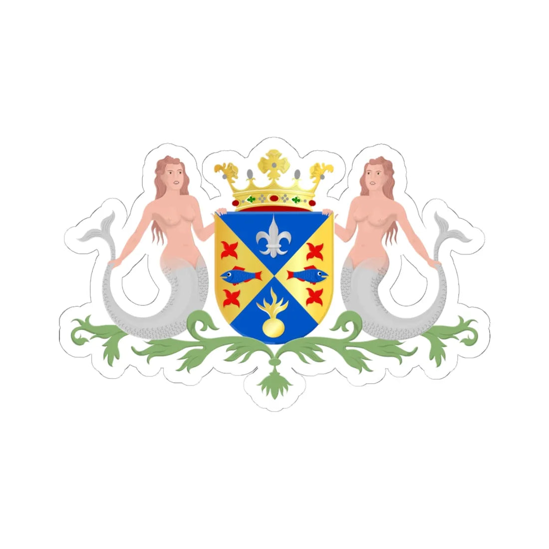 Wieringermeer wapen (Netherlands) (Coat of Arms) STICKER Vinyl Kiss-Cut Decal 6 Inch White - The Sticker Space