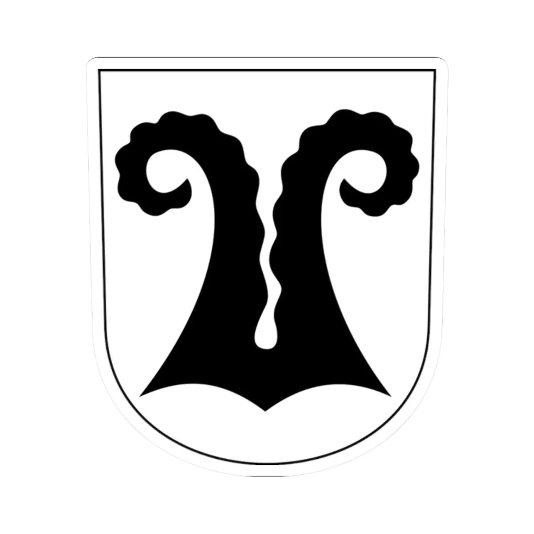 Wiesendangen-blazon (Switzerland) (Coat of Arms) STICKER Vinyl Kiss-Cut Decal 2 Inch White - The Sticker Space