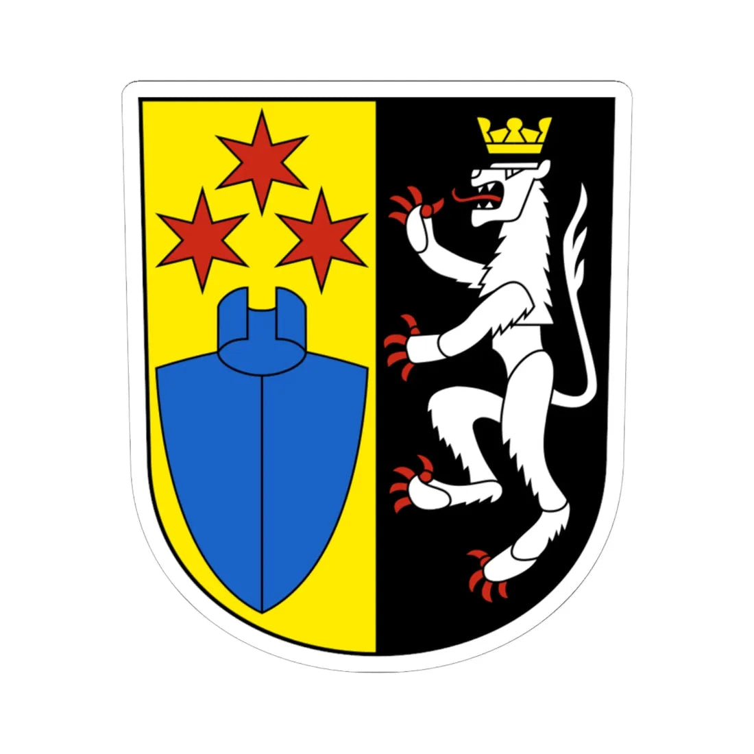 Wigoltingen-blazon (Switzerland) (Coat of Arms) STICKER Vinyl Kiss-Cut Decal 6 Inch White - The Sticker Space