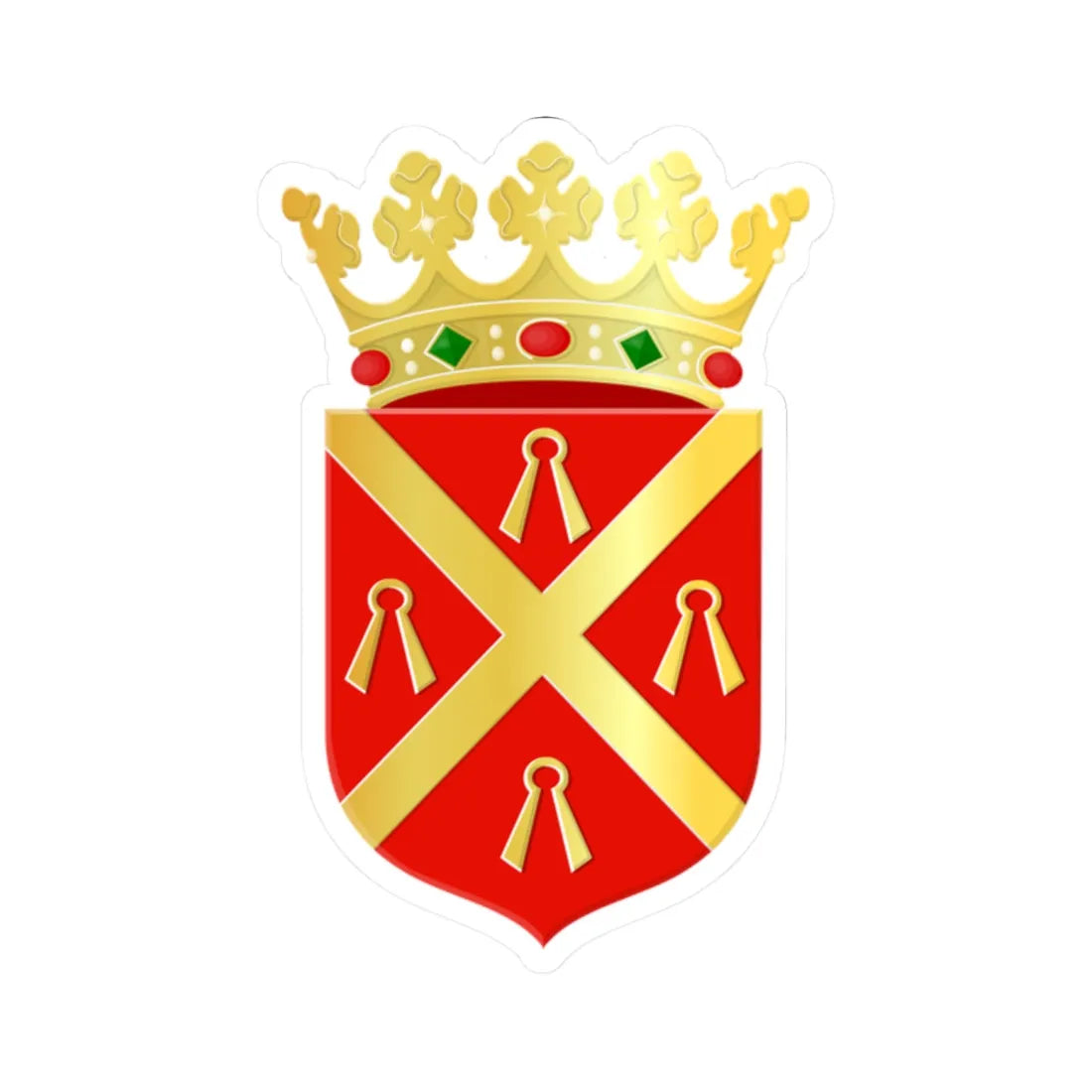 Wijchen wapen 1984 (Netherlands) (Coat of Arms) STICKER Vinyl Kiss-Cut Decal 2 Inch White - The Sticker Space