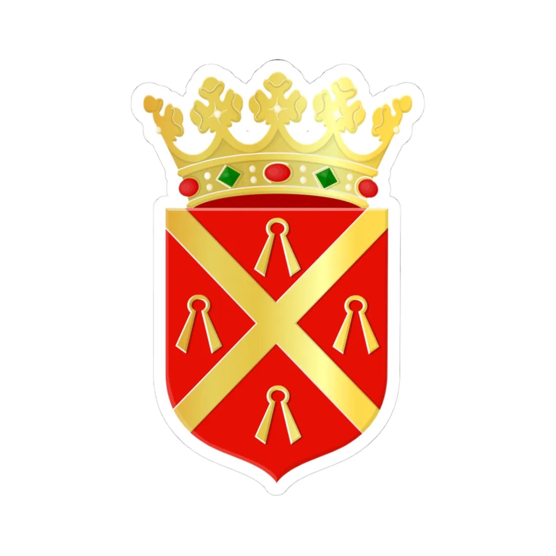 Wijchen wapen 1984 (Netherlands) (Coat of Arms) STICKER Vinyl Kiss-Cut Decal 3 Inch White - The Sticker Space