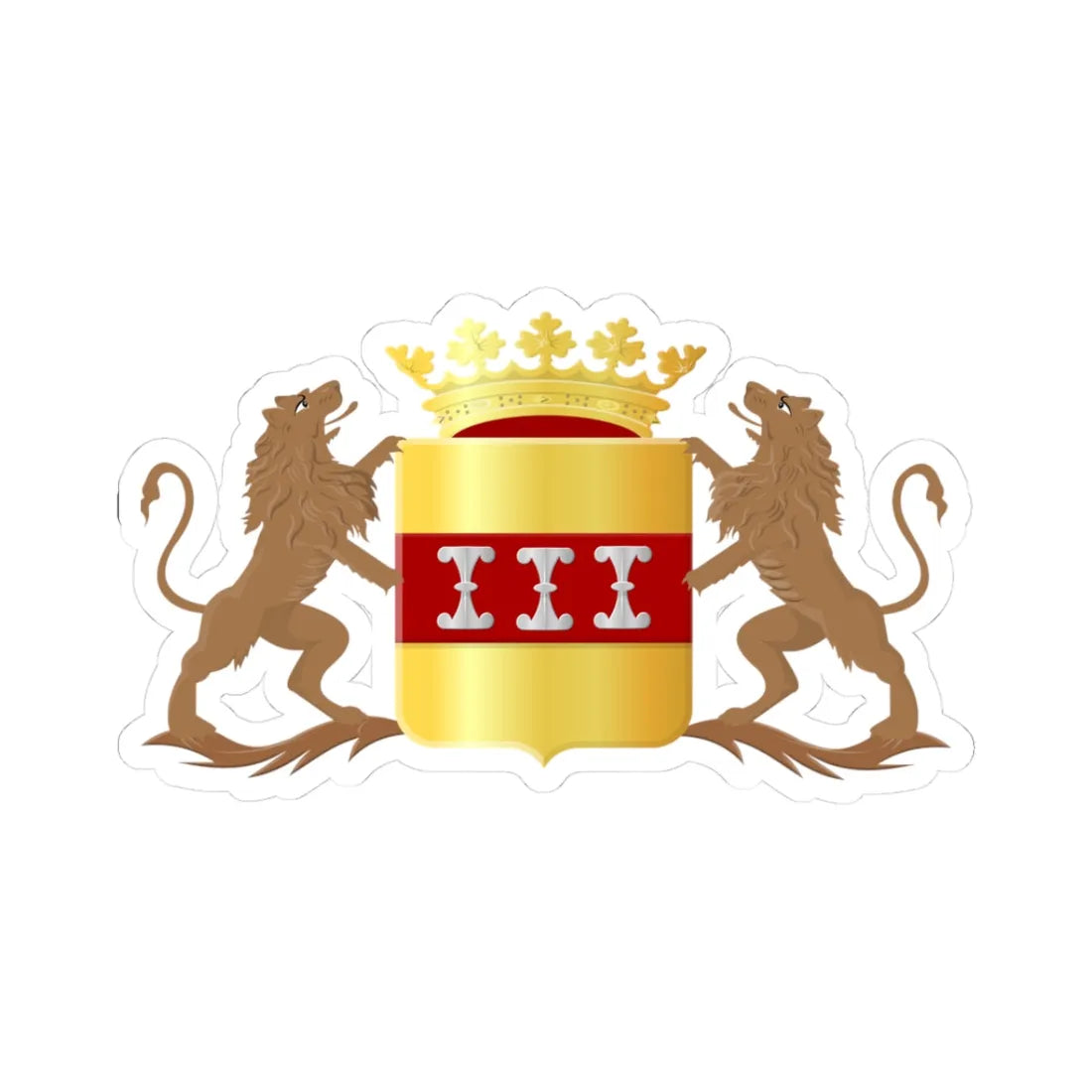 Wijk bij Duurstede wapen (Netherlands) (Coat of Arms) STICKER Vinyl Kiss-Cut Decal 3 Inch White - The Sticker Space