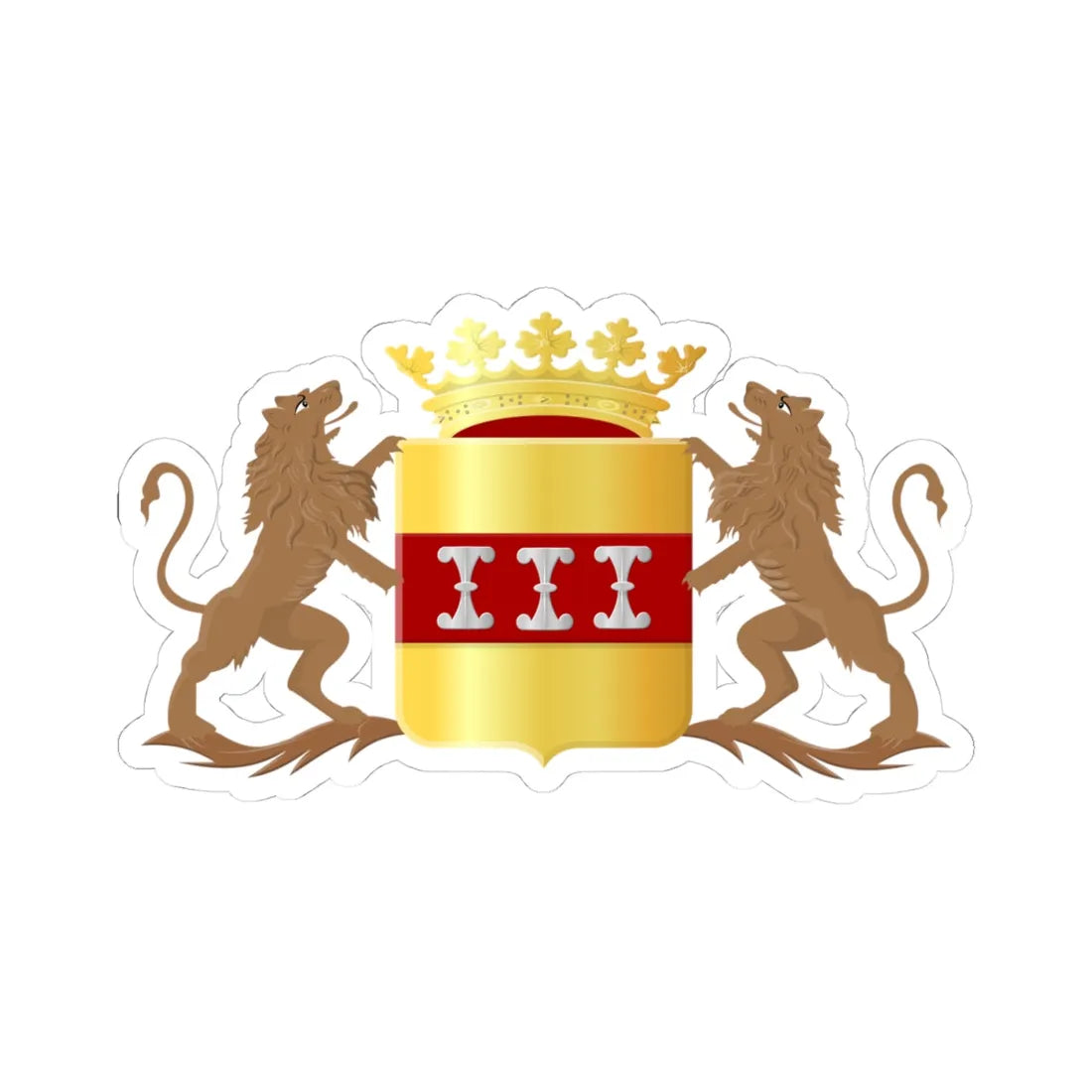 Wijk bij Duurstede wapen (Netherlands) (Coat of Arms) STICKER Vinyl Kiss-Cut Decal 4 Inch White - The Sticker Space