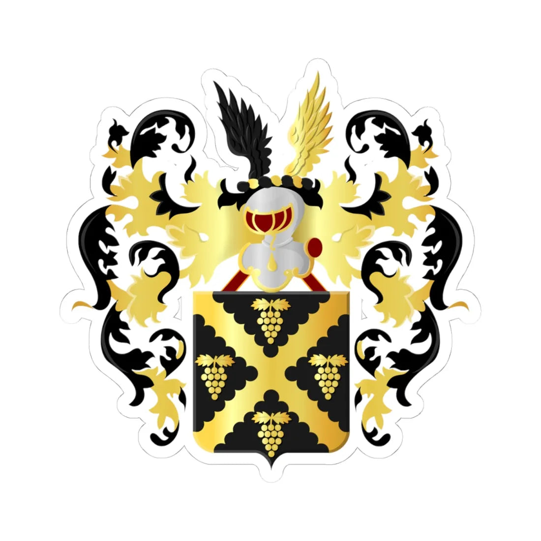 Wijnegem wapen2 (Belgium) (Coat of Arms) STICKER Vinyl Kiss-Cut Decal 4 Inch White - The Sticker Space