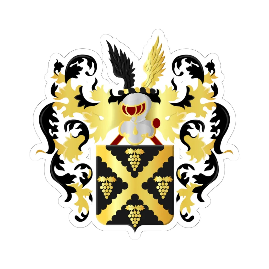 Wijnegem wapen2 (Belgium) (Coat of Arms) STICKER Vinyl Kiss-Cut Decal 6 Inch White - The Sticker Space