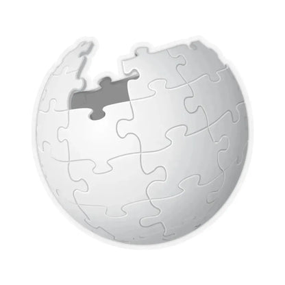 Wikipedia logo (blank) (Logo) STICKER Vinyl Kiss-Cut Decal 2 Inch Transparent - The Sticker Space
