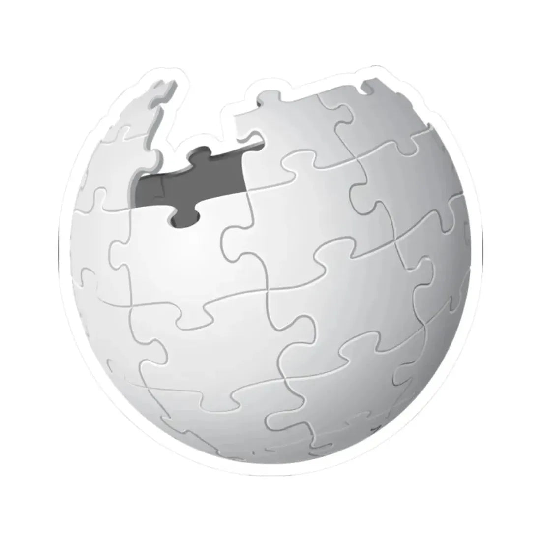 Wikipedia logo (blank) (Logo) STICKER Vinyl Kiss-Cut Decal 2 Inch White - The Sticker Space