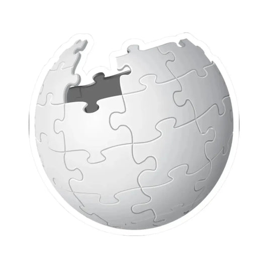 Wikipedia logo (blank) (Logo) STICKER Vinyl Kiss-Cut Decal 2 Inch White - The Sticker Space